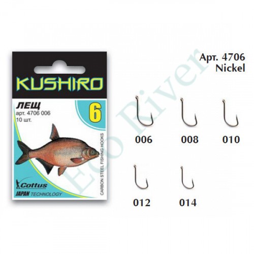 Крючок Cottus Kushiro Лещ nickel №12 10шт 4706012