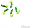 Мормышка безнасадочная Яман Гвоздешарик зеленый, d-2 мм, вес 0,45 г, шарик желтый неон (уп. 5 шт.)