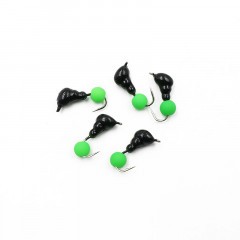 Мормышка безнасадочная Яман Муравей с ушком, вес 0,6 г, шарик зеленый неон (уп. 5 шт.)