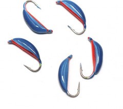 Мормышка вольфрамовая Яман  Супер банан с ушк, р.2,2 вес 0,40 цв.красно-синий(уп.5 шт.)