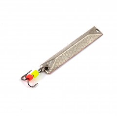 Блесна вертикальная Яман Шпала c тройником, размер 40 мм, вес 5,9 г, цвет никель/медь/150/