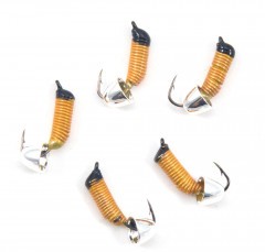 Мормышка вольф. безнасадочная Яман Ручейник №3, d-1.5 мм, L-8.5 мм, вес 0,60 гр., колокол серебро,