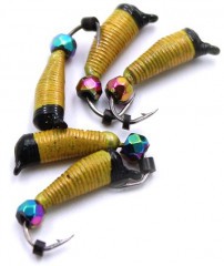 Мормышка вольф. безнасадочная Яман Ручейник №7, d-2.5 мм, L-9.5 мм, вес 1,00 гр., кристалл хамелео