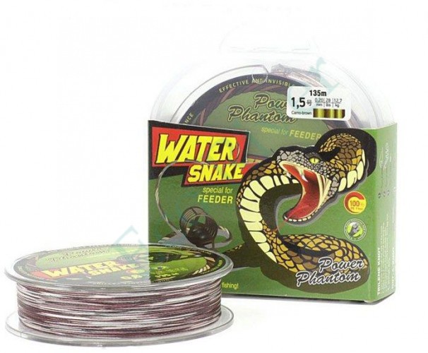 Леска плетёная Power Phantom WaterSnake PE camo-brown 0.10 135м