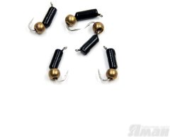 Мормышка безнасадочная Яман Гвоздешарик черный, d-2,5 мм, вес 0,6 г, шарик латунный (уп. 5 шт.)