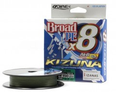 Леска плетёная Owner Kizuna X8 PE green 0.10 135м