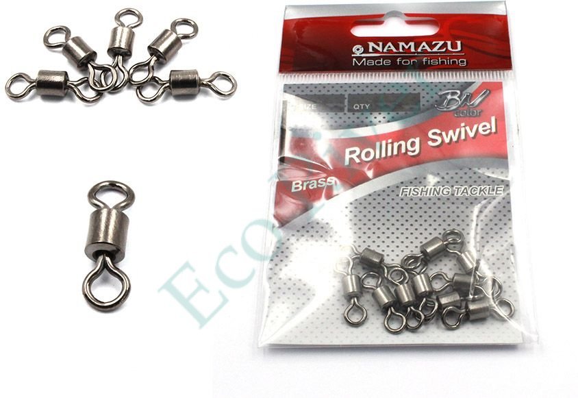 Вертлюг Namazu ROLLING SWIVEL, латунь, цв. BN, р. 10, test-4 кг (уп.10 шт)/2000/1000/