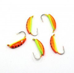 Мормышка вольфрамовая Яман Супер банан с ушк, р.2,7 вес 0,70 цв.жел.-оранж.(уп.5 шт.)