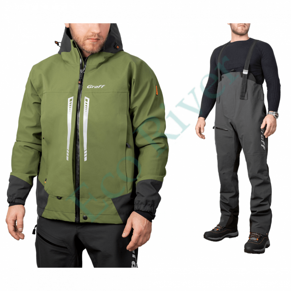 Костюм рыболовный Graff демисезонный размер 4XL/176-182 (Bratex 20000, оливковый)