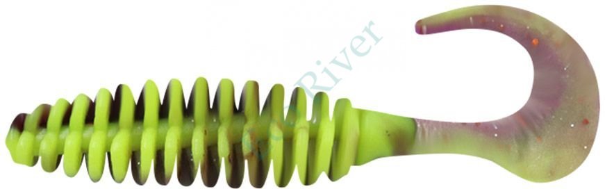 Твистер Yaman PRO Battery Tail, р.5 inch, цвет #26 - Violet Chartreuse (уп. 3 шт.)