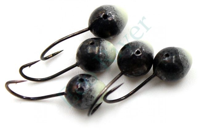 Мормышка Яман шар с отв.,цв.BN, с фосф. пяткой, d 5, вес 0,7 г (уп. 5 шт.)