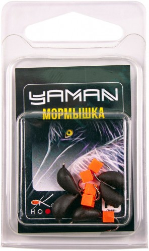 Мормышка безнасад. Яман Банан матовый шоколад, d-4,5 мм, вес 1,3 г, ядреный кубик красный(уп.5 шт)