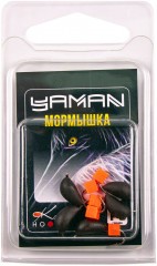 Мормышка безнасад. Яман Банан матовый шоколад, d-4,5 мм, вес 1,3 г, ядреный кубик красный(уп.5 шт)