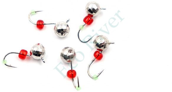 Мормышка вольфрамовая Яман Шар фигурный с ушком, р.5, вес 1,10 цв.никель(уп.5 шт.)