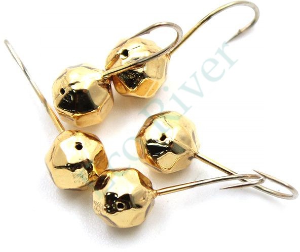 Мормышка Яман шар с отв.,цв.GOLD PLATED, d 5, гран., вес 0,7 г (уп. 5 шт.)