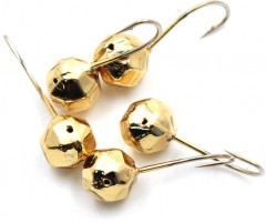 Мормышка Яман шар с отв.,цв.GOLD PLATED, d 5, гран., вес 0,7 г (уп. 5 шт.)