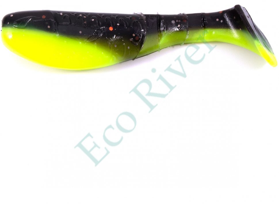 Виброхвост Yaman PRO Boost Up, р.3 inch, цвет #32 - Black Red Flake/Chartreuse (уп. 5 шт.)