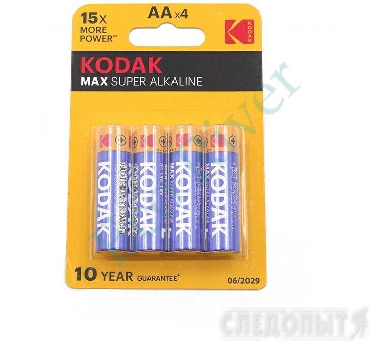 Батарейка Kodak MAX LR6 (AA) Alkaline/4/80/400/