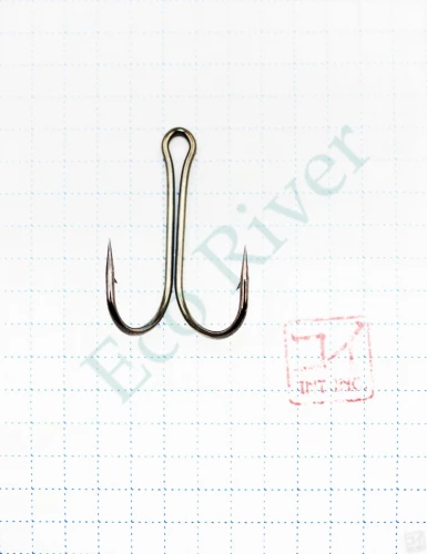 Крючок KOI SHORT DOUBLE HOOK, размер 1/0 (INT), цвет BN, двойник (10 шт.)/20/