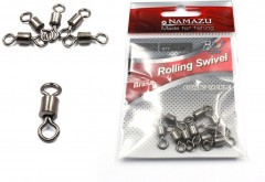 Вертлюг Namazu ROLLING SWIVEL, латунь, цв. BN, р. 5, test-24 кг (уп.10 шт)/2000/1000/