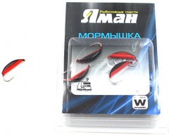 Мормышка вольфрамовая Яман  Супер банан с ушк, р.2,7 вес 0,70 цв.черн/кр.(уп.5 шт.)