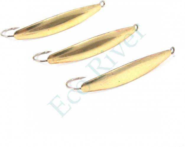 Блесна вертикальная Яман Окунёвая,размер 35 мм, вес 3,5 г, цвет латунь (уп.3 шт.)/150/