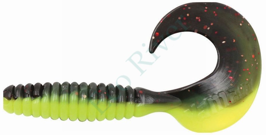 Твистер Yaman PRO Spiral, р.4 inch, цвет #32 - Black Red Flake/Chartreuse (уп.5 шт)