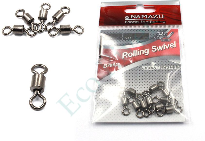 Вертлюг Namazu ROLLING SWIVEL, латунь, цв. BN, р. 4, test-29 кг (уп.10 шт)/2000/1000/