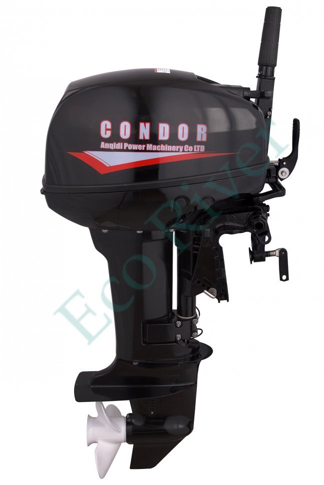 Двигатель лодочный Condor T9,9HS, 2тактный, мощность 9,9 л.с., вод.охлаждение, вес 36 кг