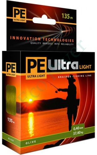 Леска плетёная Aqua Pe Ultra Light olive 0.10мм 135м