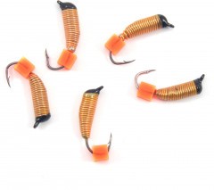 Мормышка вольф. безнасадочная Яман Ручейник №5, d-2 мм, L-9.5 мм, вес 0,80 гр., фц. красный кубик