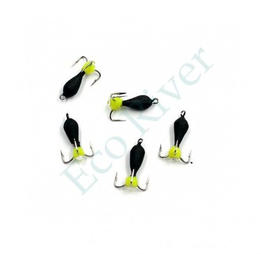 Мормышка вольф. безнасадочная Яман Черт с петлей (короткий), d-4 мм, вес 1,1 г, капля с глазком, ц