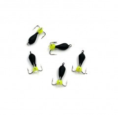 Мормышка вольф. безнасадочная Яман Черт с петлей (короткий), d-4 мм, вес 1,1 г, капля с глазком, ц