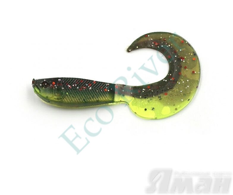 Твистер Yaman Mermaid Tail, р.3 inch цвет #15 - Violet Lime (уп. 10 шт.)