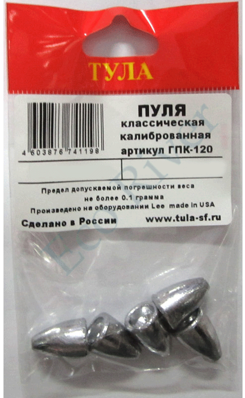 Груз Tula-SF Пуля классич. калибр. 4г 5шт гпк-040