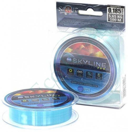 Леска Sprut Skyline Fluorocarbon Composition EvoTech PRO blue 0.505 100м