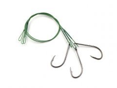 Поводок стальной Namazu Leader 1х7 Nylon Coated Green, d-0,33 мм, L-20 см, с одинарным крючком 92247