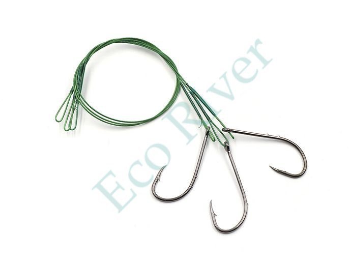 Поводок стальной Namazu Leader 1х7 Nylon Coated Green, d-0,33 мм, L-20 см, с одинарным крючком 92247