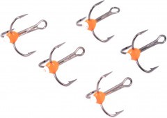 Крючок-тройник Яман с каплей и глазком, размер 12 (INT), цв. ФК (5 шт.)