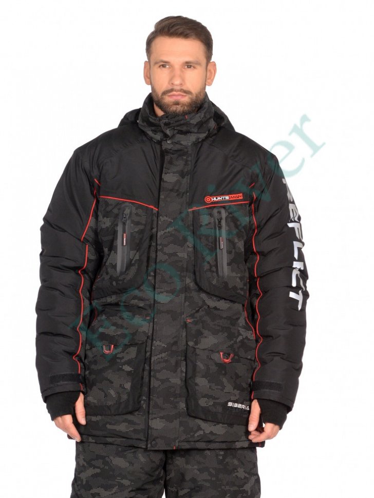 Костюм зимний Siberia Reflect черный тк. Reflex Membrane р.44-46/170-176 (Huntsman)