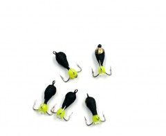 Мормышка вольф. безнасадочная Яман Черт с петлей с латунной коронкой (короткий), d-3 мм, вес 0,9 г