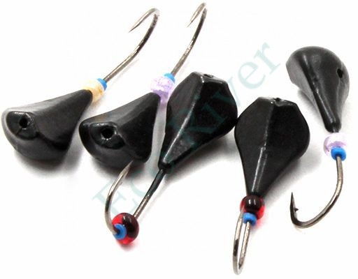 Мормышка литая Яман Окуневка, вес 0,9 гр., кр. Kumho №53, цв. черный (уп. 5 шт.)