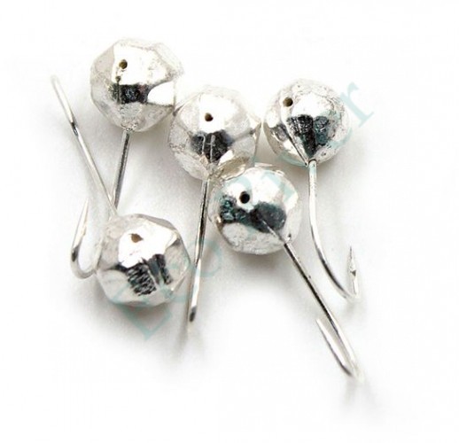 Мормышка Яман шар с отв.,цв.SILVER PLATED, d 5, гран., вес 0,7 г (уп. 5 шт.)