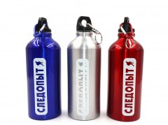 Бутылка питьевая Следопыт, алюм., с карабином, 600 мл/60/