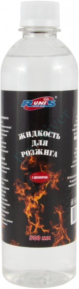 Жидкость для розжига костра RUNIS с дозатором, 0,5л./24/