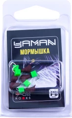 Мормышка безнасад. Яман Муравей с ушком матовый шоколад, вес 0,6 г, ядрен.кубик зелёный (уп.5 шт)
