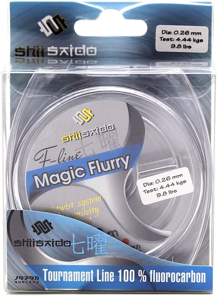 Леска флюорокарбон Shii Saido Magic Flurry, L-30 м, d-0,118 мм, test-0,99 кг, прозрачная/10/