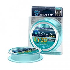 Леска Sprut Skyline 3D Fluorocarbon Composition IceTech PRO cyan 0.185 30м