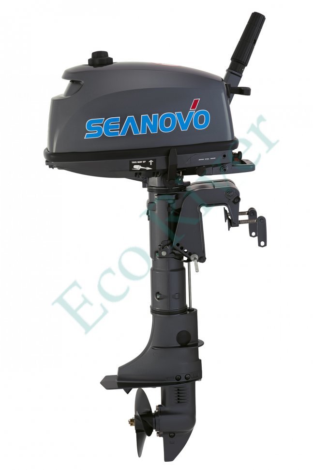 Двигатель лодочный Seanovo, двухтактный, мощность 5,0 л.с., SN5FHS, вес 20 кг, С БАКОМ 12 Л