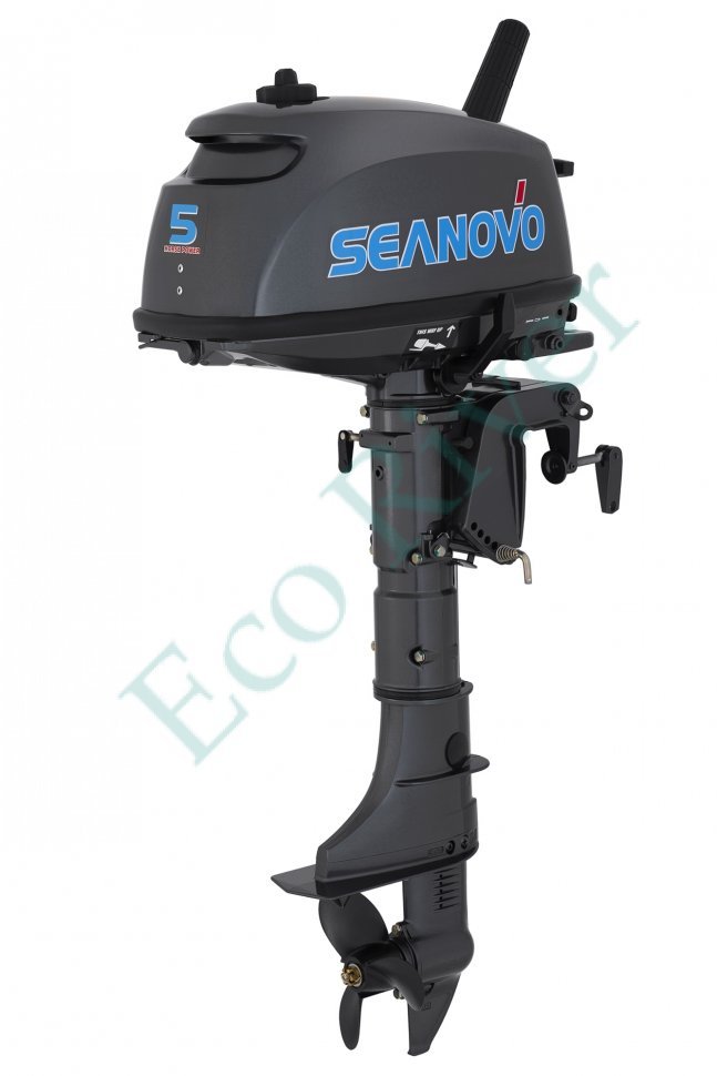 Двигатель лодочный Seanovo, двухтактный, мощность 5,0 л.с., SN5FHS, вес 20 кг, С БАКОМ 12 Л